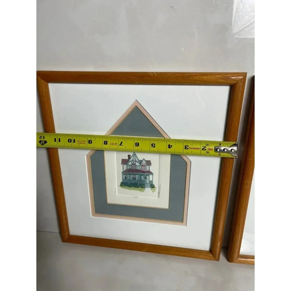 2 Lot Art Frame Artist Martha Hinson Signed and Numbered Matted Victorian House - Picture 3 of 12
